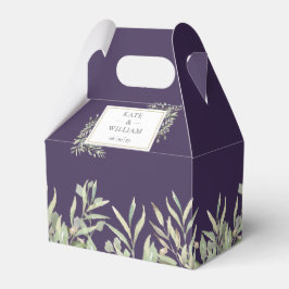 Gröna blad Elegant lila bröllop  Presentaskar
