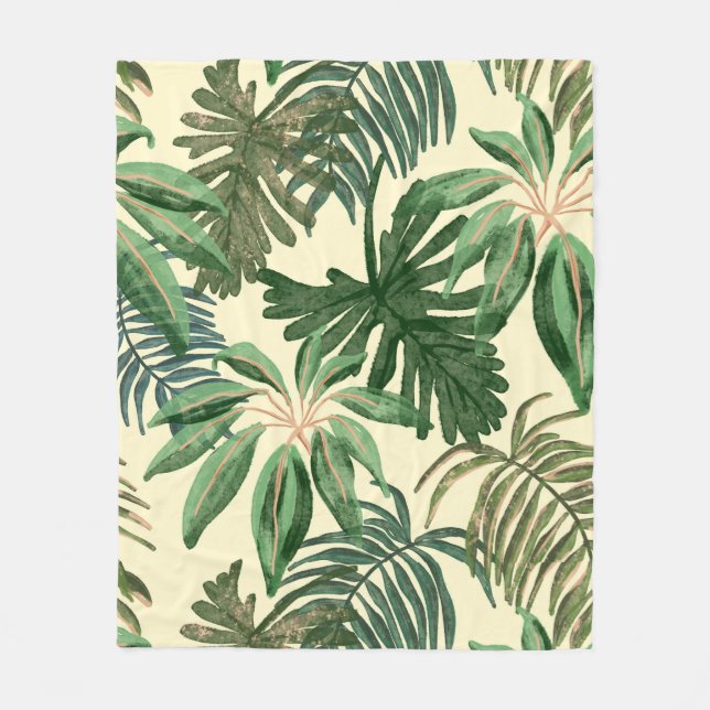 Gröna blad fleecefilt (Framsidan)