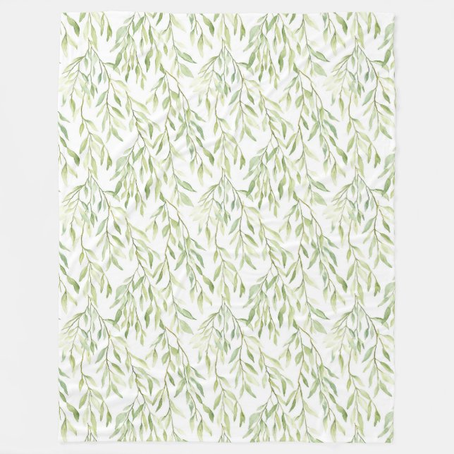 Gröna blad fleecefilt (Framsidan)