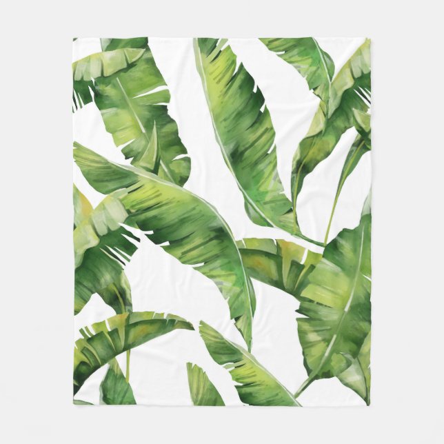 Gröna blad fleecefilt (Framsidan)