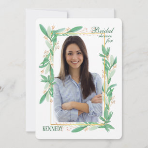 Gröna blad Fotoinbjudan Inbjudningar