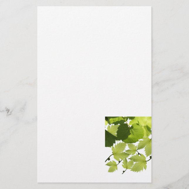 Gröna blad från druvdruva brevpapper (Framsida)