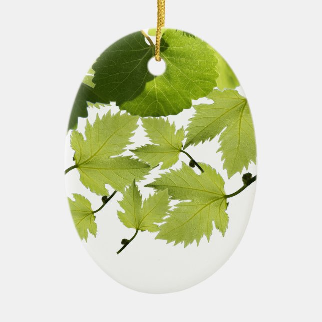 Gröna blad från druvdruva julgransprydnad keramik (Framsidan)
