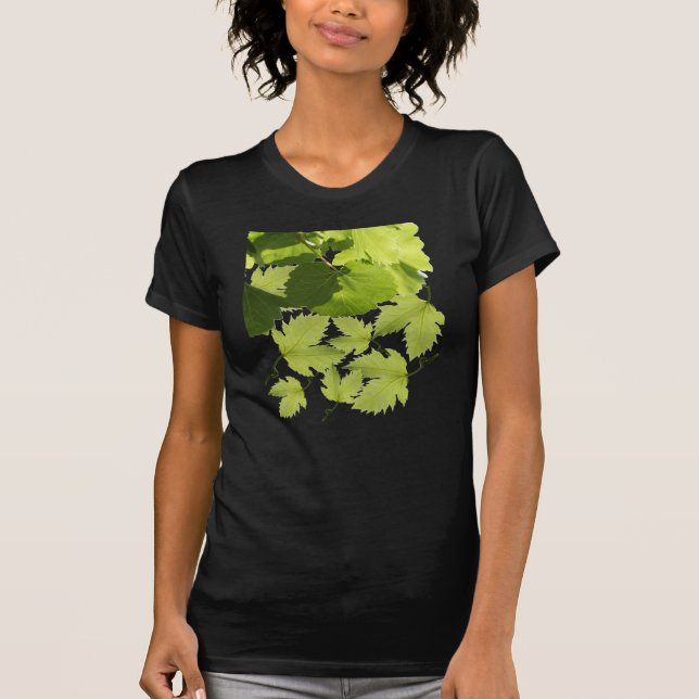Gröna blad från druvdruvan t shirt (Framsida)