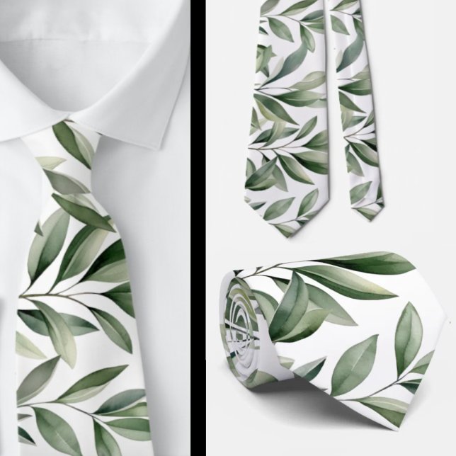 Gröna blad grön natur botanisk casual slips (Skapare uppladdad)