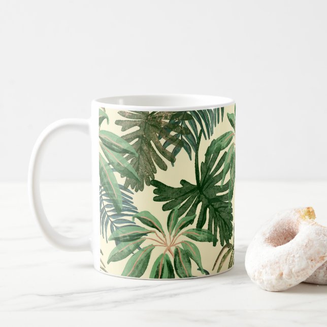 Gröna blad kaffemugg (Med munk)