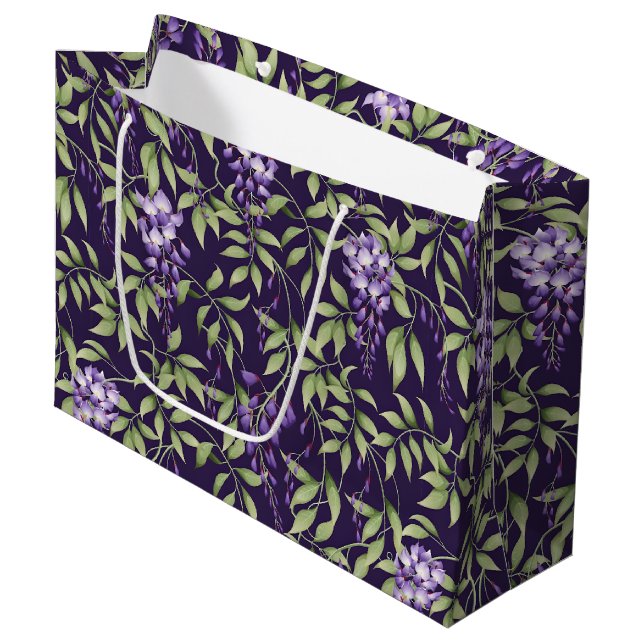 Gröna blad och Wisteria Blommönster (Framsidan Vinklad)