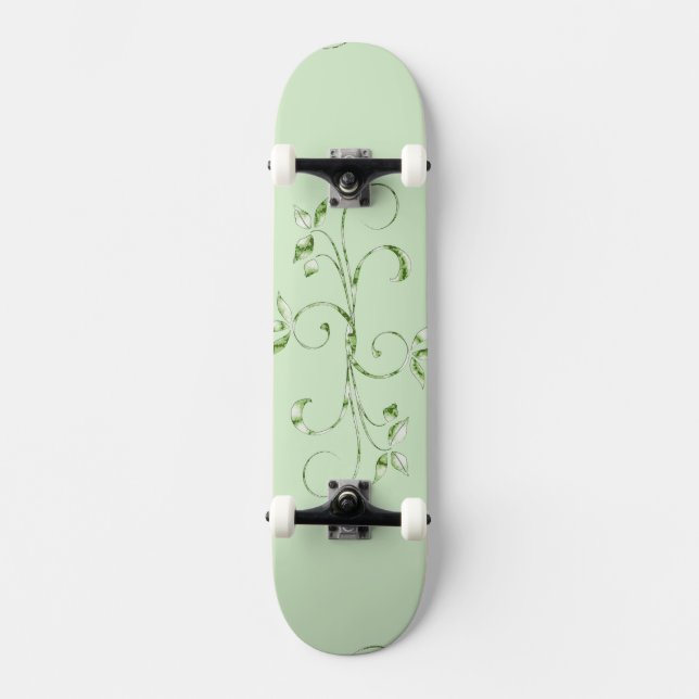 Gröna blad old school skateboard bräda 21,6 cm (Framsida)