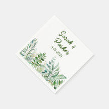 Gröna blad sage vigsel servett