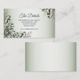 Gröna blad Svart oliv Elegant bröllopsdetalj Tilläggskort