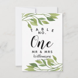 gröna blad Table Number fest/bröllop Inbjudningar