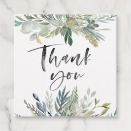 Gröna blad tack tack märkning gåvor etiketter