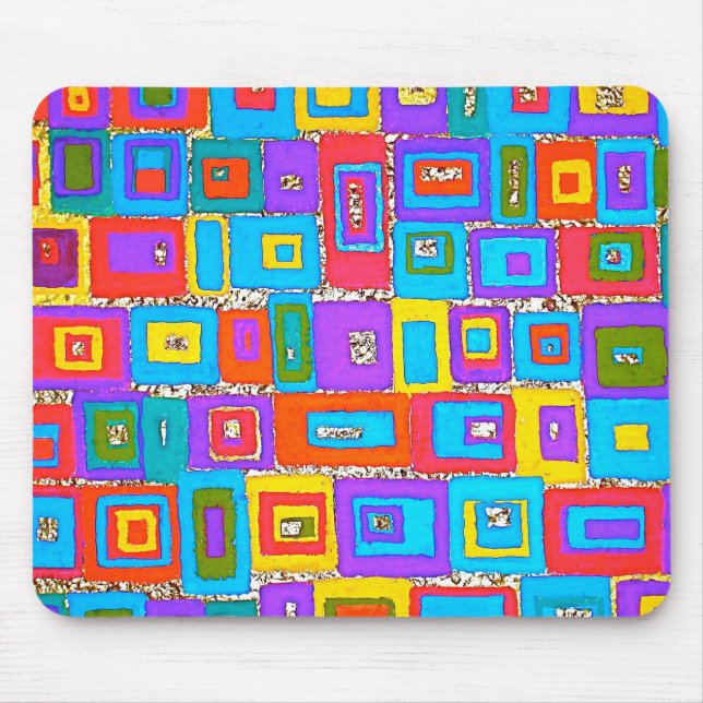 GRÖNA & BLÅTTREKTANGLAR MOUSEPAD MUSMATTA (Framsidan)