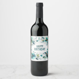 gröna blommor födelsedag vin etiketter