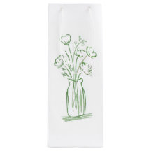 Gröna Blommor | Minimalt Handritad Botanisk Presen