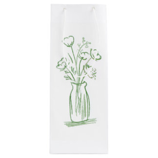 Gröna Blommor | Minimalt Handritad Botanisk Presen