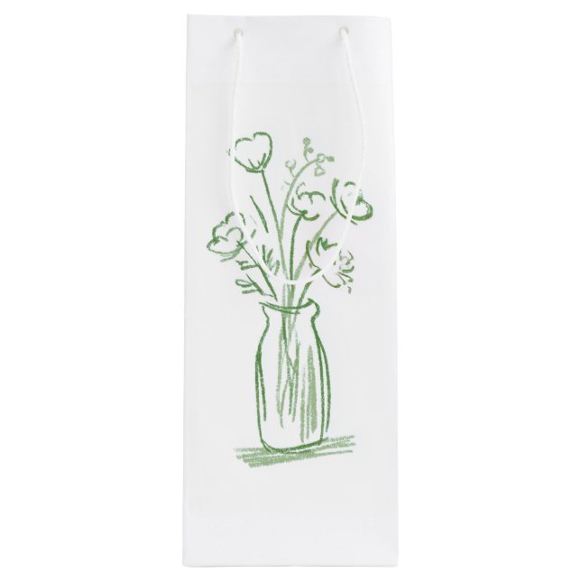 Gröna Blommor | Minimalt Handritad Botanisk Presen (Framsidan)