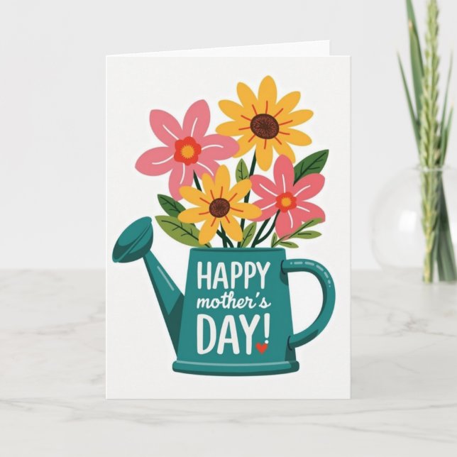 Gröna blommor Morsdagskort Kort (Framsida)