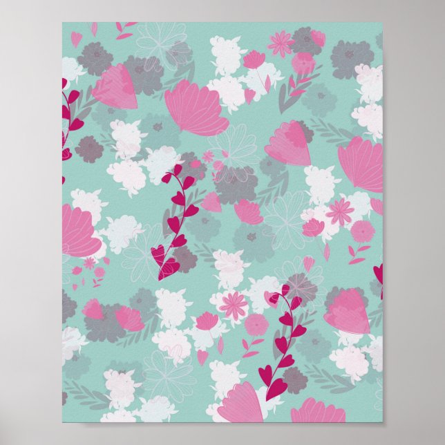 gröna blommor poster (Framsidan)