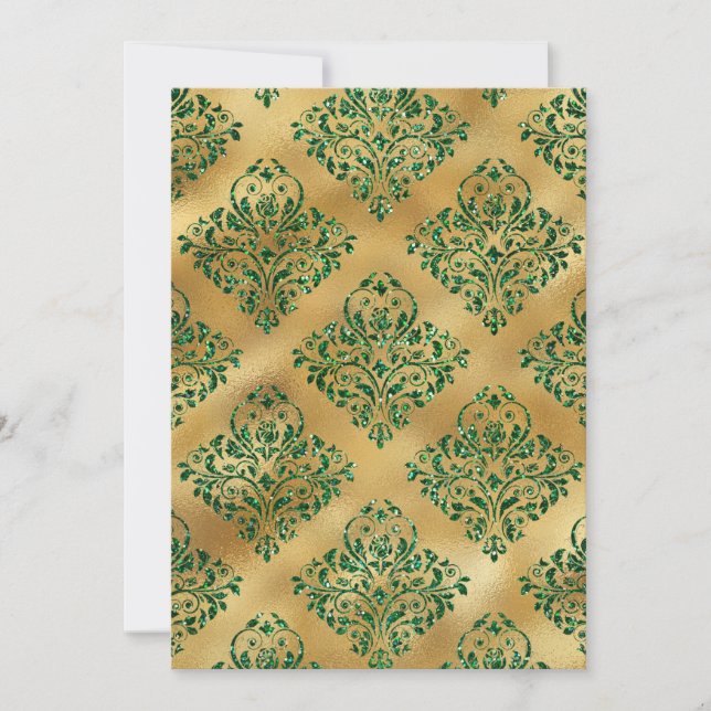 Gröna blommor Rosa blad Guld St Patricks Day Inbjudningar (Framsida)