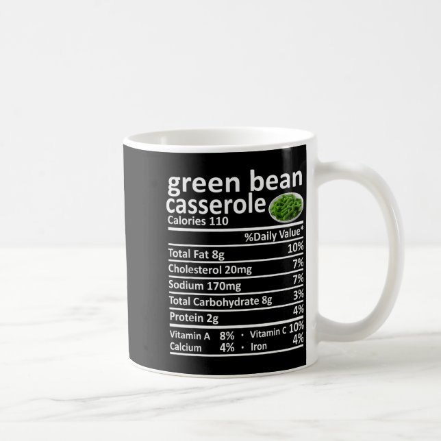 Gröna Bönor Cerole Närings Fakta om Mat Rolig Tack Kaffemugg (Höger)