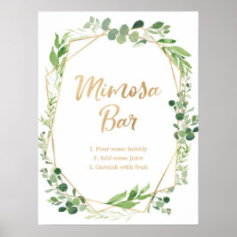 Gröna bröllopskort och presentparty-skylt poster