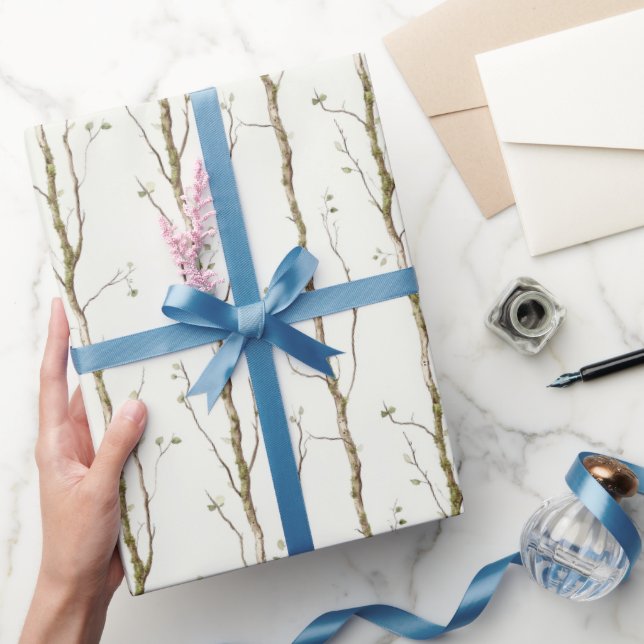 Gröna Bruna Träd Födelsedag Presentpapper (Gifting)