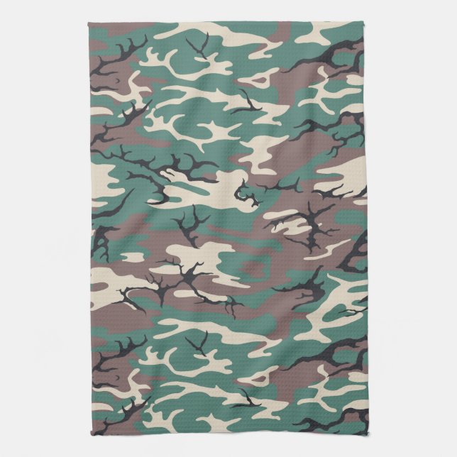 Gröna Camo Kökshandduk (Vertikal)