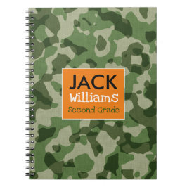 Gröna Camo skolar anteckningsboken Anteckningsbok