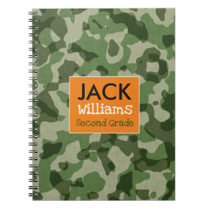 Gröna Camo skolar anteckningsboken Anteckningsbok