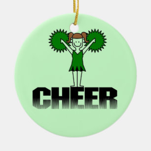 Gröna Cheerleading T-tröja och gåvor Julgransprydnad Keramik