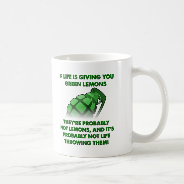 Gröna Citroner Rolig Mugg (Höger)