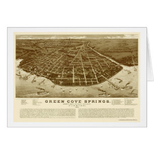 Gröna Covevårar panorama- karta för FL - 1885 Hälsningskort