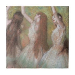 Gröna dansörer av Edgar Degas, Vintage balettkonst Kakelplatta