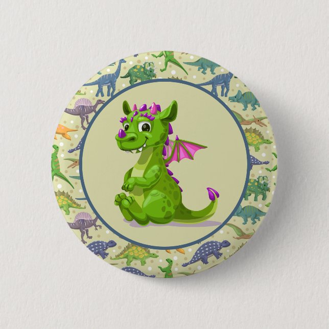 Gröna dinosaurier  knapp (Framsida)