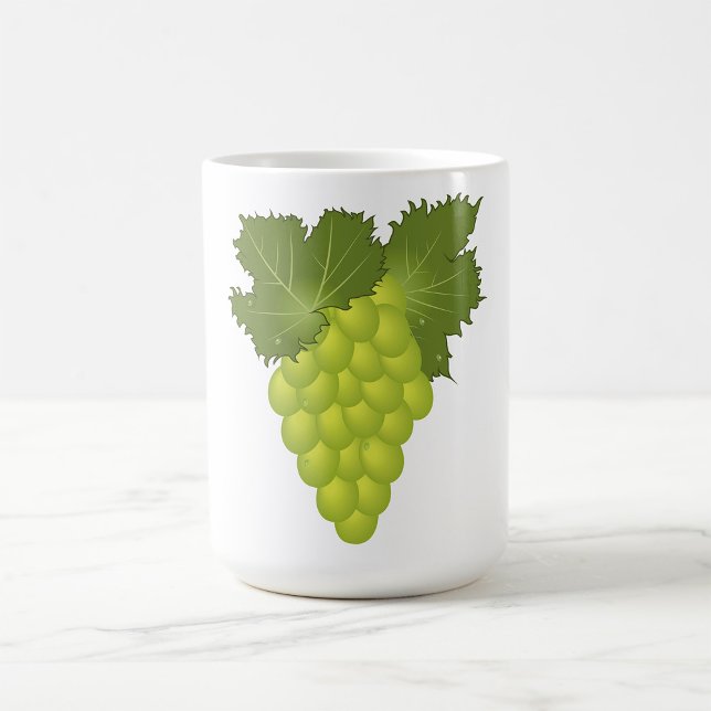 Gröna druvor vinblad färsk frukt kaffemugg (Skapare uppladdad)