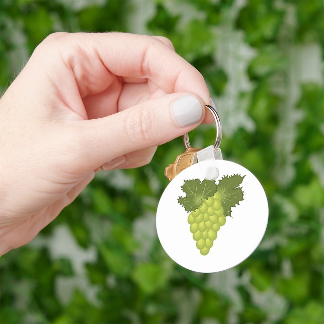 Gröna druvor vinblad färsk frukt nyckelring (Skapare uppladdad)
