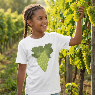 Gröna druvor vinblad färsk frukt t shirt