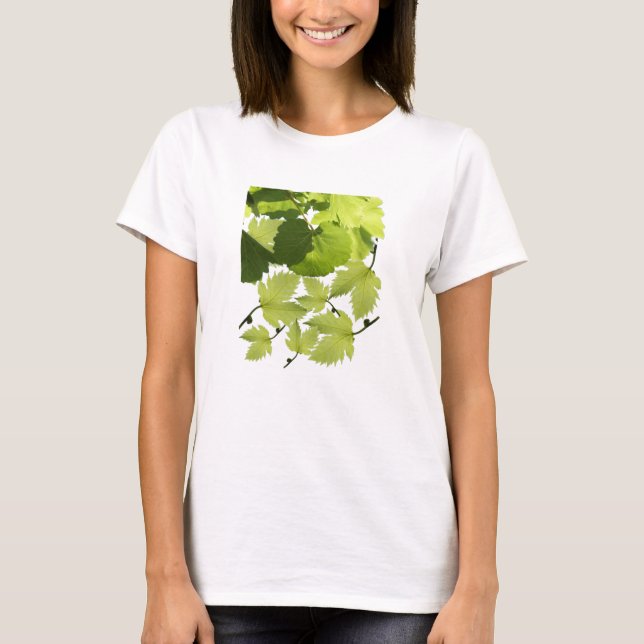 Gröna druvvinlöv t shirt (Framsida)