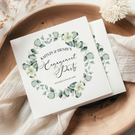 Gröna Eukalyptusblad Botanisk Förlovningsfest Pappersservett