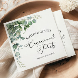 Gröna Eukalyptusblad Botanisk Förlovningsfest Pappersservett