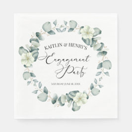 Gröna eukalyptusblad Botanisk förlovningsfest Pappersservett