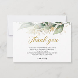 Gröna eukalyptusblad guld tackkort tack kort