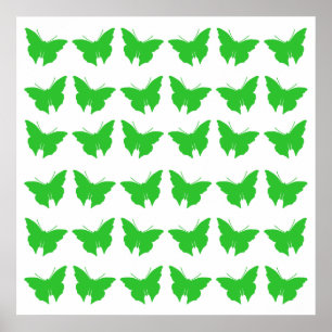 Gröna feta fjärilar poster