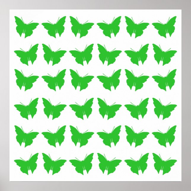 Gröna feta fjärilar poster (Framsidan)