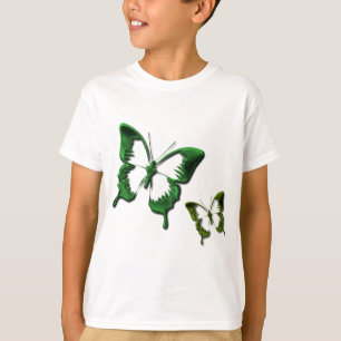 Gröna fjärilsbarns T-tröja Tee Shirt