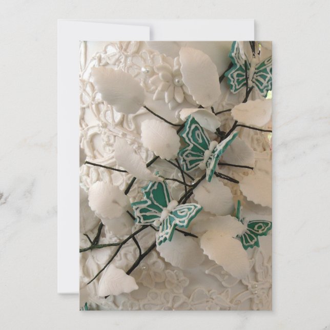 Gröna fjärilsinbjudningar inbjudningar (Framsida)