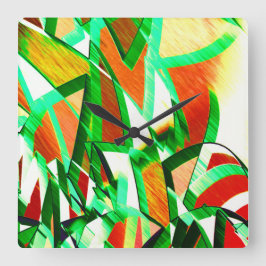 Gröna fläckar på orangens röda bild med droppe fyrkantig klocka