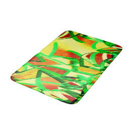 Gröna fläckar på rött, rött, rött bild badrumsmatta