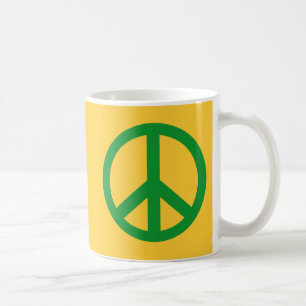 Gröna fredsteckenprodukter kaffemugg